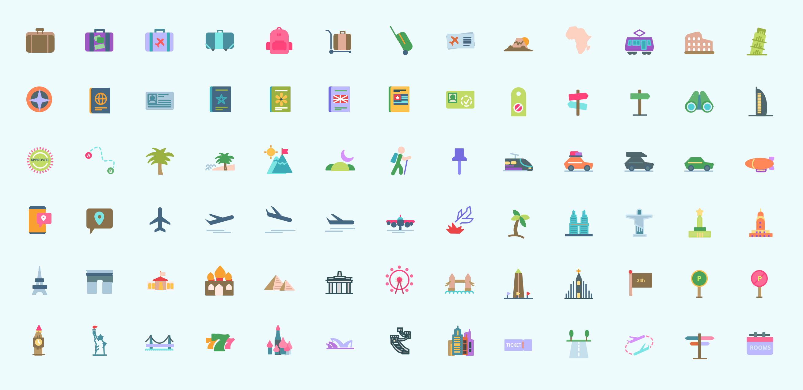 2620x1272 Free, Custom Travel Landmark Icon Pack Inside Design Blog