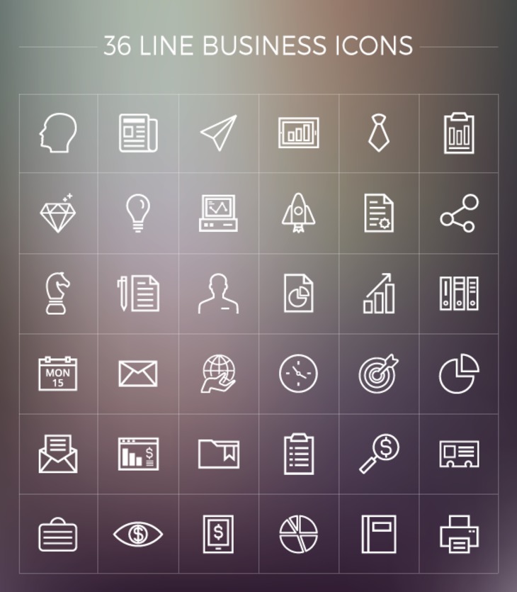 730x835 Free Line Business Icons Pack