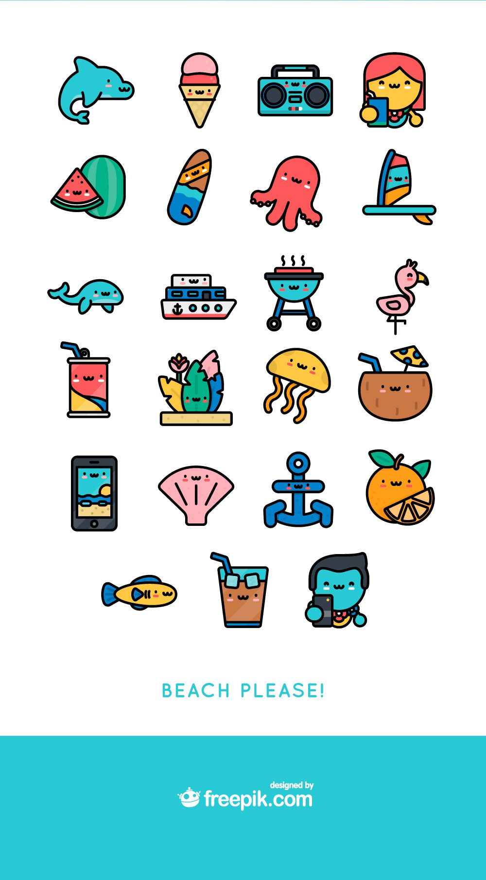 Free Download Kawaii Summer Icon Pack Artstyle Summer Icon 1000x1809 Free Download Kawaii Summer Icon Pack Artstyle Summer Icon
