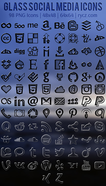435x761 Free Glass Social Media Icon Pack Rycz Designs