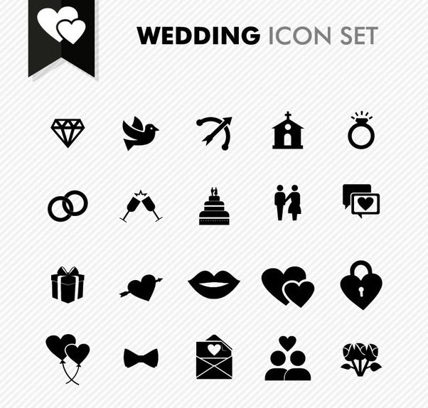 602x574 Descargar Vector Negro Blanco Boda Icon Pack Gratis