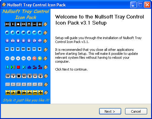 503x393 Nullsoft Tray Control Icon Pack Download