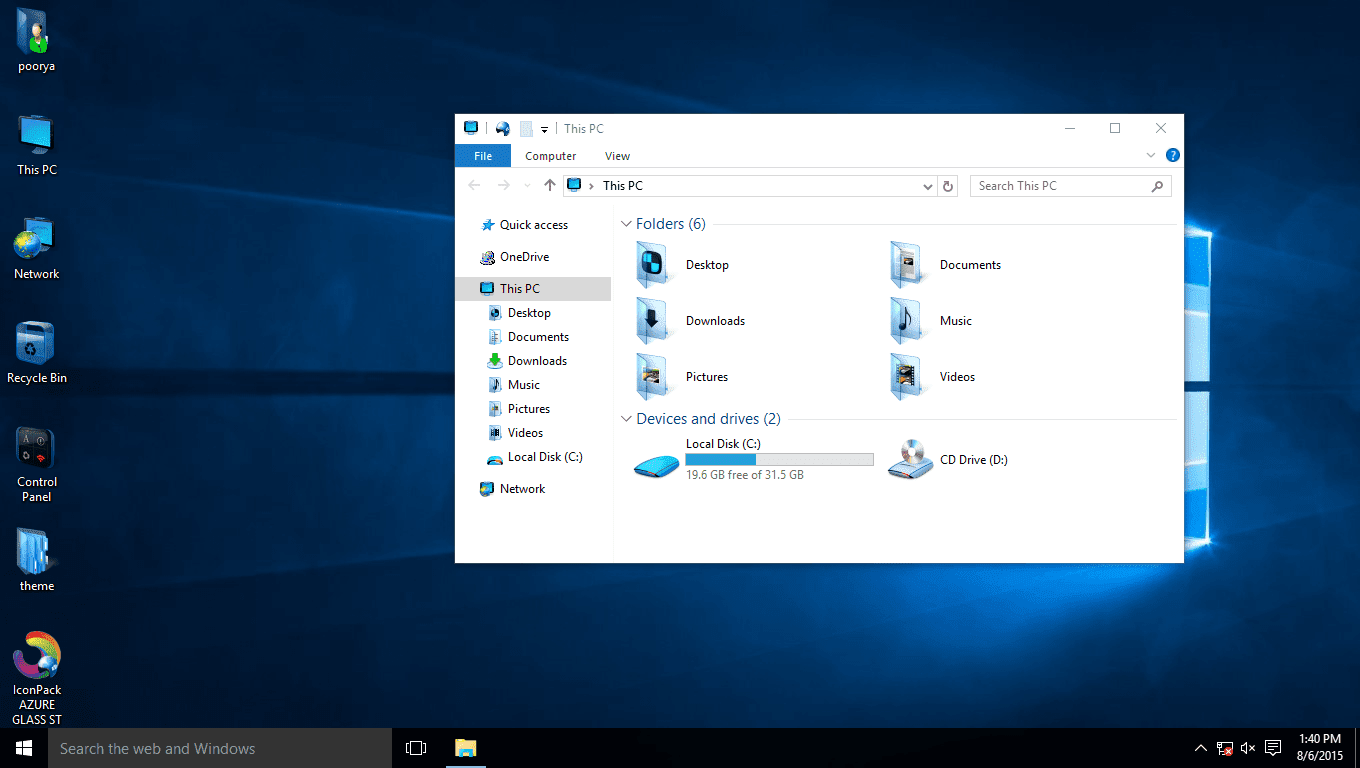 1360x768 Azure Glass Iconpack Installer For Windows Rtm Tinhte Vn