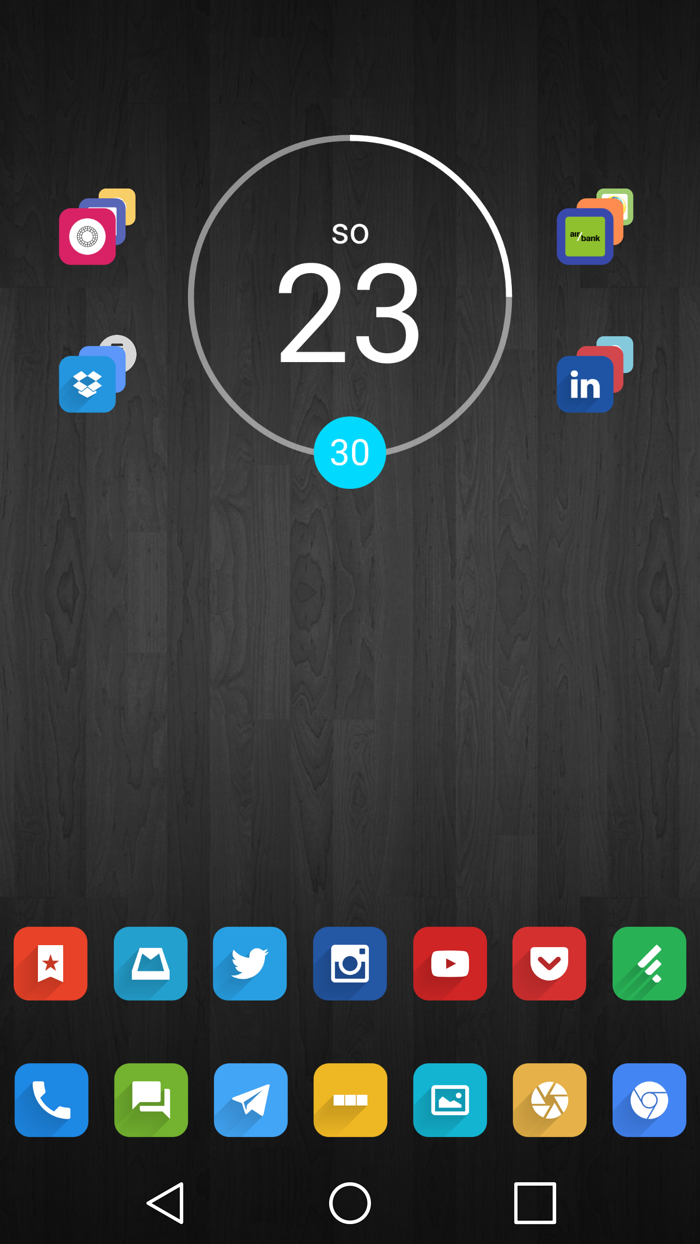 1440x2560 Lg W Nova Launcher + Elta Icon Pack + Minimal Clock Widget