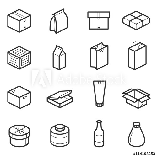 500x500 Packaging Outline Vector Icons Cargo Goods And Delivery, Icon
