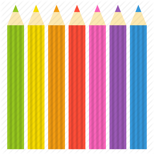 512x512 Color Pencil, Colorful, Painting, School, School Supplies Icon