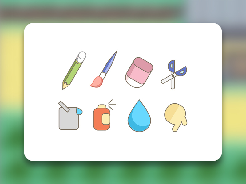 800x600 Paint Tool Icon Set For Sketch