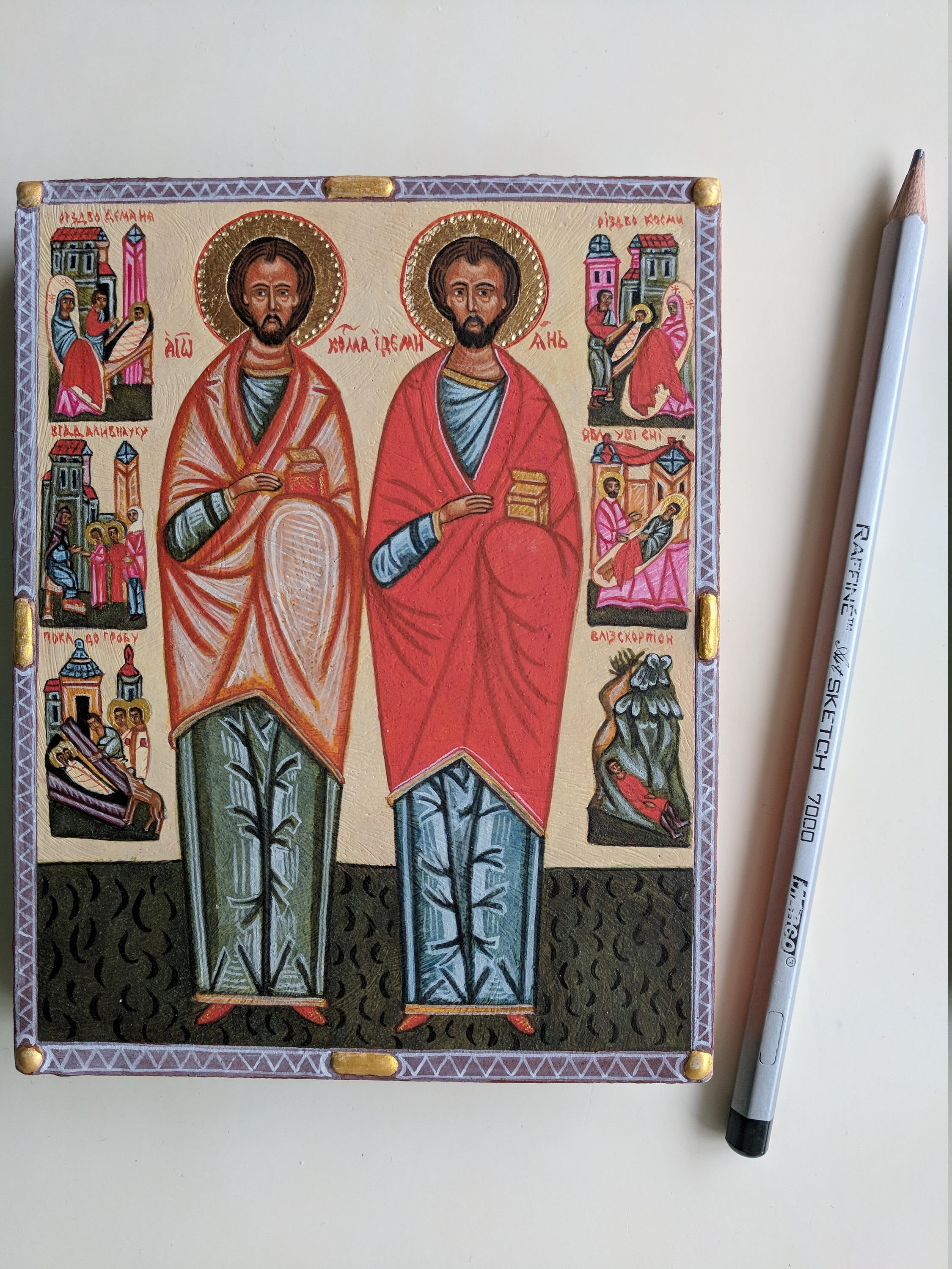 2250x3000 Saints Cosmas And Damian Icon Orthodox Icon Religious Icon Etsy