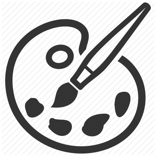 512x512 Art, Graphic Design, Paint Brush, Palette Icon