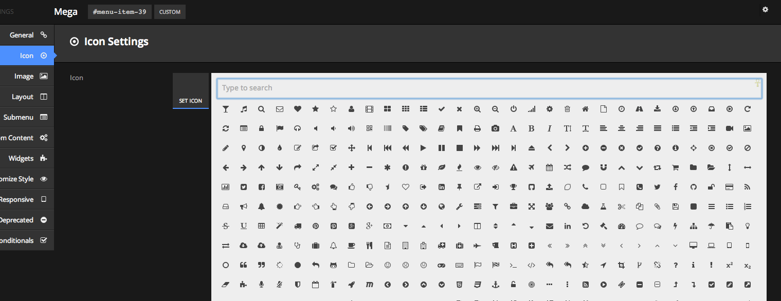 1519x586 Setting Icons Ubermenu Icons Knowledgebase