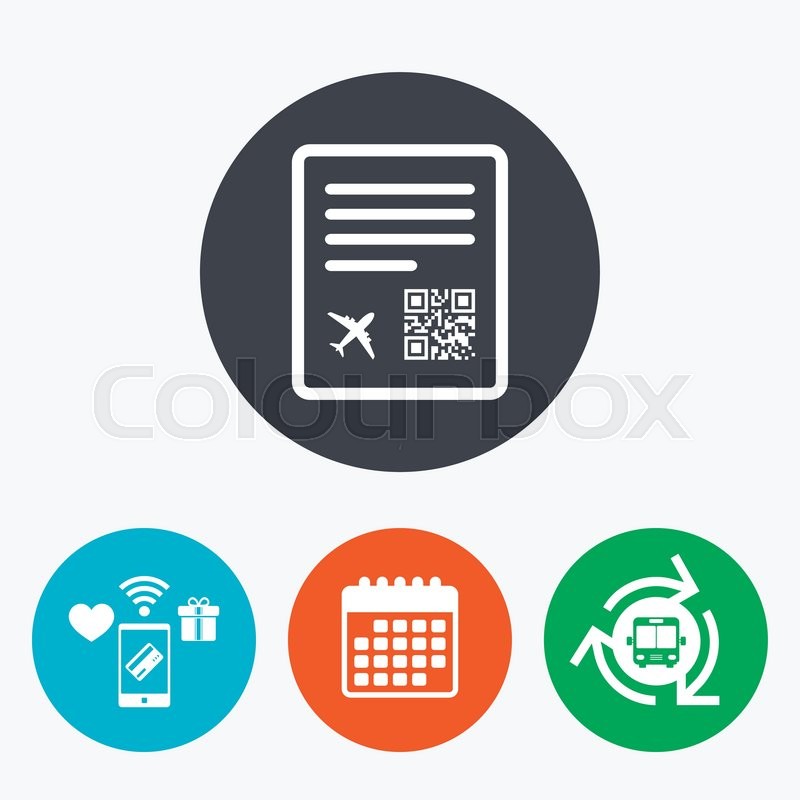 800x800 Boarding Pass Flight Sign Icon Stock Vector Colourbox