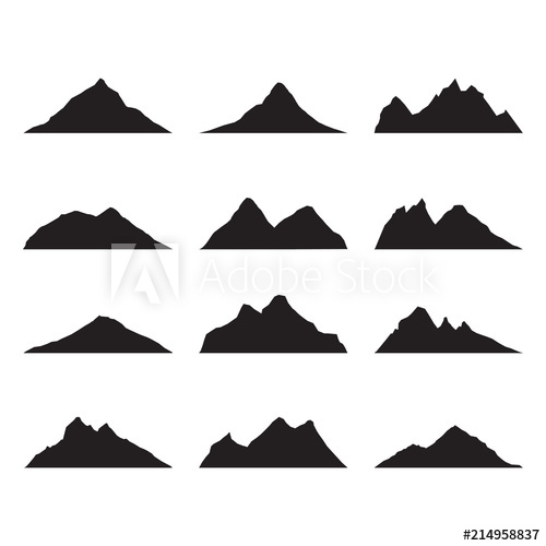 500x500 Mountain Silhouette Landscape Icon Peak Simple Illustration