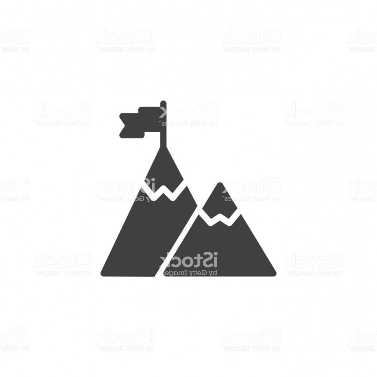 1228x1228 Flag On The Mountain Peak Vector Icon Gm Handandbeak