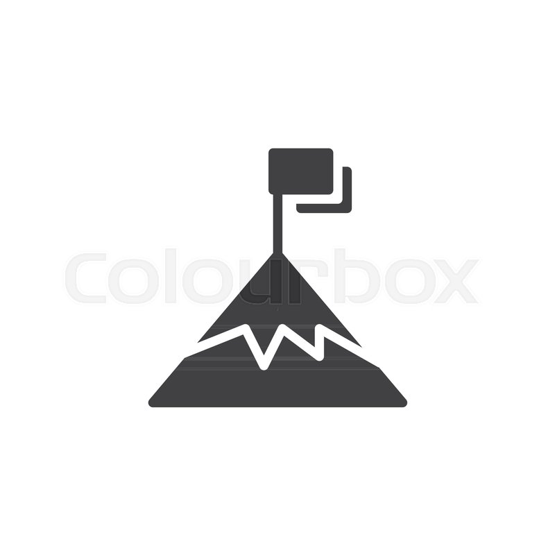 800x800 Flag On Mountain Peak Vector Icon Stock Vector Colourbox