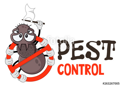 500x359 Funny Vector Illustration Of Pest Control Logo For Fumigation