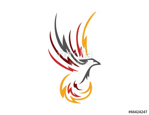 500x387 Bird Logo,phoenix Flying Symbol,wings Icon Stock Image