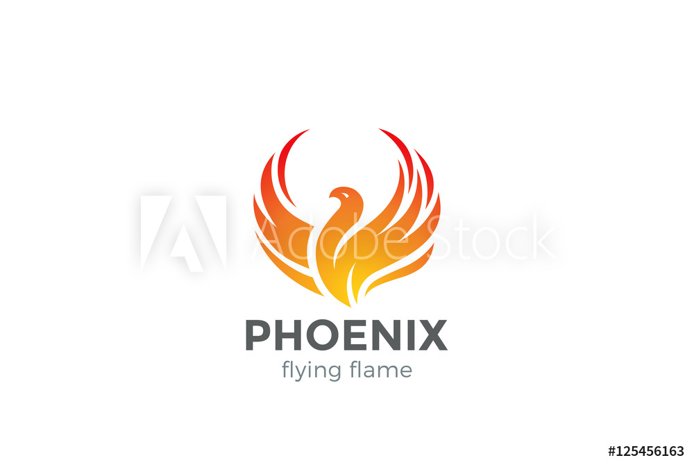 1000x673 Fotografie, Obraz Phoenix Logo Flying Bird Design Vector Eagle