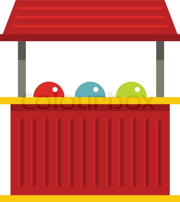 716x800 Red Carnival Fair Booth Icon Flat Stock Vector Colourbox