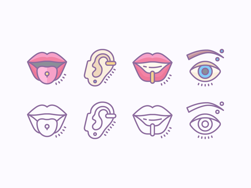 800x600 Cute Outline And Color Icons Piercing