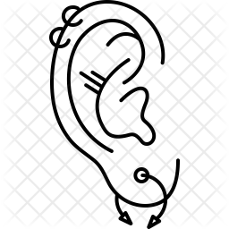 256x256 Ear Piercing Icon Of Line Style