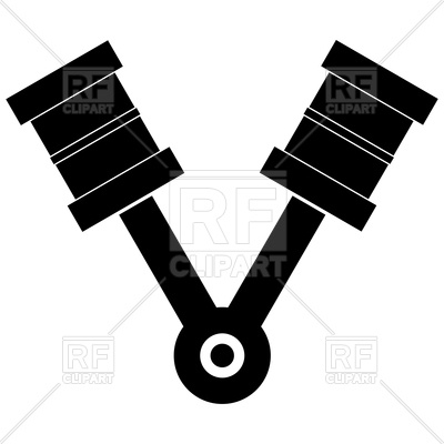400x400 Pistons Black Icon On White Background Vector Image Of Icons