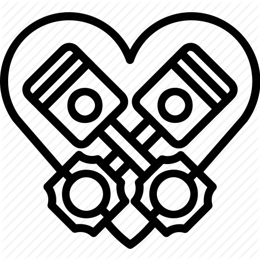 512x512 Cars, Engine, Heart, Love, Pistons, Power, Yumminky Icon