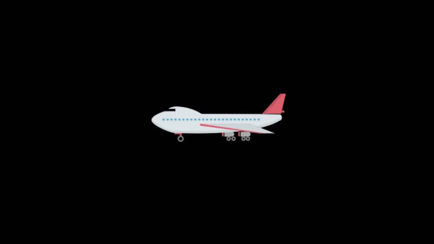 852x480 Plane Passenger Moving Icon Animation Stock Footage Video