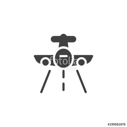 500x500 Flying Plane Vector Icon Filled Flat Sign For Mobile Concept