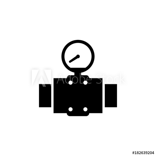 500x500 Pressure Sensor On Pipeline Icon Plumbing Element Icon Premium