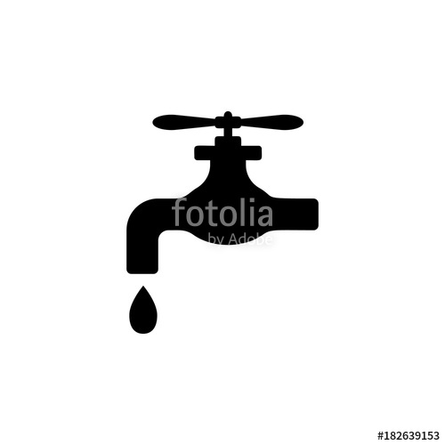 500x500 Faucet Drop Icon Plumbing Element Icon Premium Quality Graphic