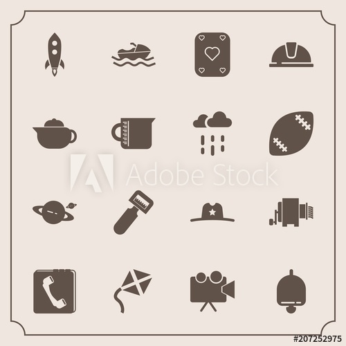 500x500 Modern, Simple Vector Icon Set With Book, Potato, Ship, Texas, Hat