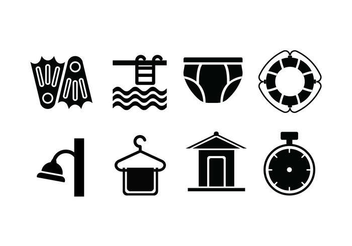 700x490 Swimming Pool Set Icons