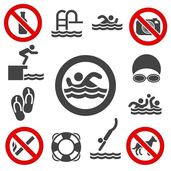 580x580 Swimming Vector Icons Water Infographic Water Infographic