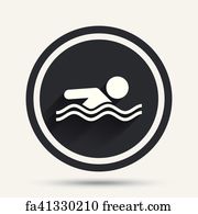 180x195 Free Art Print Of Swimming Pool Sea Beach Icon Symbol A Set