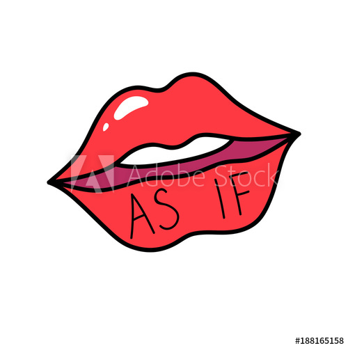 500x500 Vektor Red Lips Isolated On White Lips Kiss Sign, Sticker, Patch