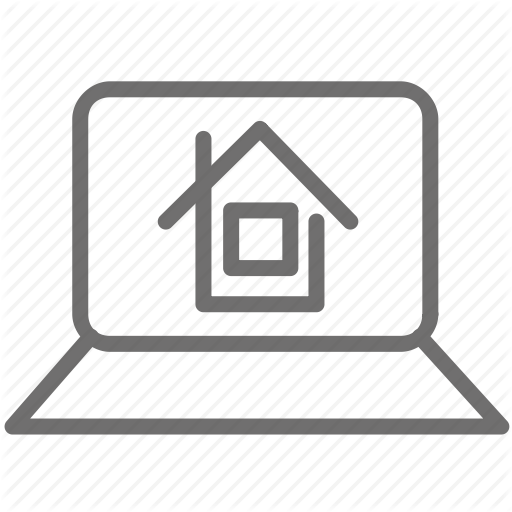 512x512 Computer, Home, House, Laptop, Online, Portal, Web Icon