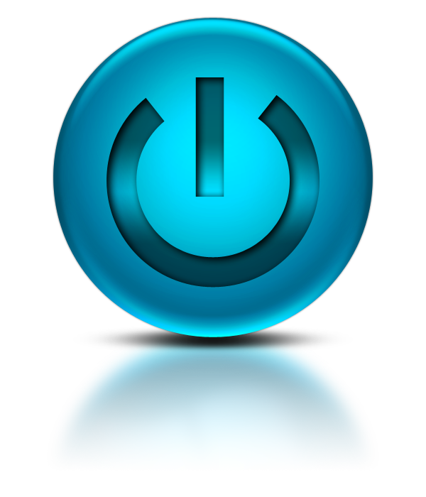 600x700 Blue Power Button Icon