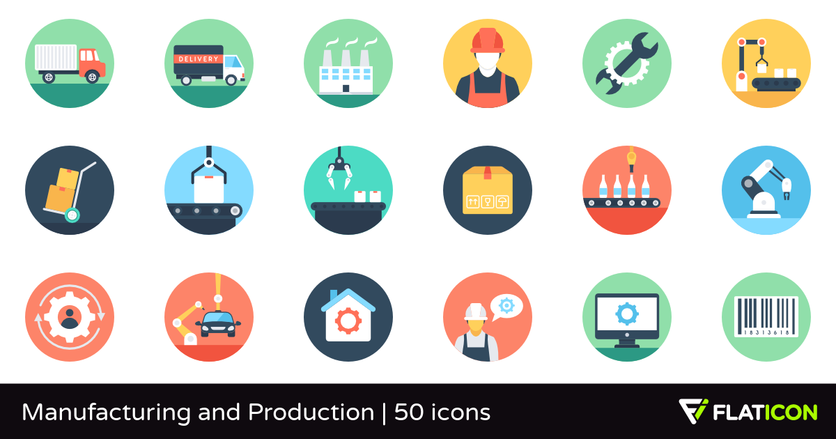 1200x630 Manufacturing And Production Free Icons
