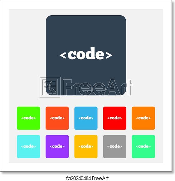561x581 Free Art Print Of Code Sign Icon Programming Language Symbol