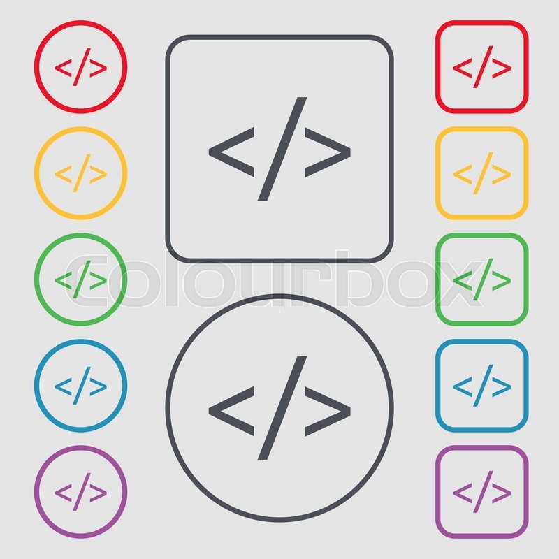 800x800 Code Sign Icon Programming Language Stock Vector Colourbox