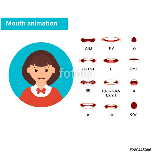 500x500 Mouth Animation Girl Icon Speaking Talking Mouth Vector Isolated