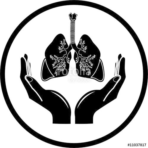 500x500 Medical Icon Protection Of Lungs Black And White Stock Image