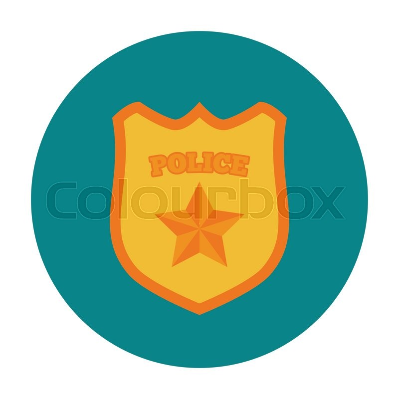 800x800 Police Badge Flat Icon Protection Law Stock Vector Colourbox