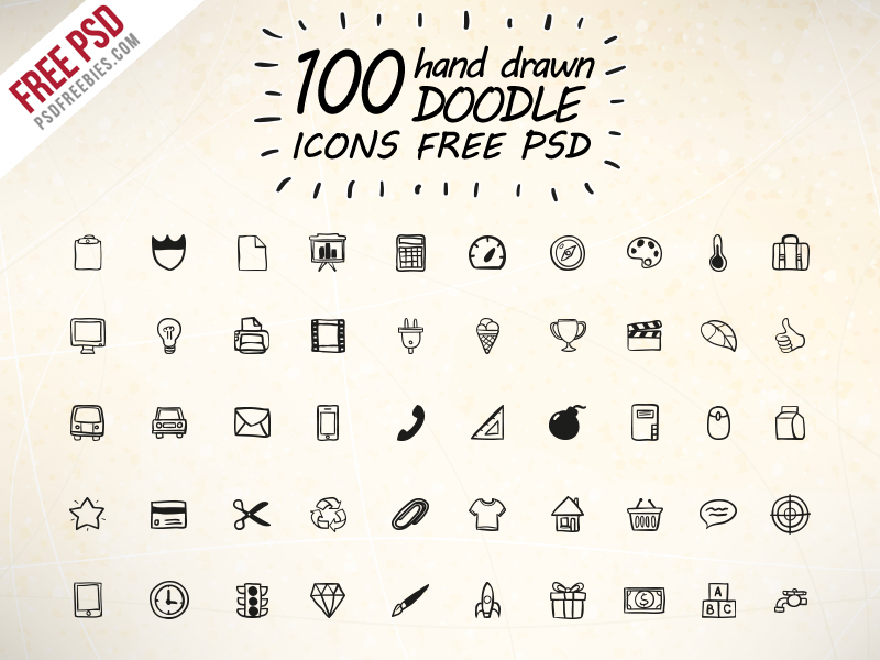 800x600 Hand Drawn Doodle Icons Free