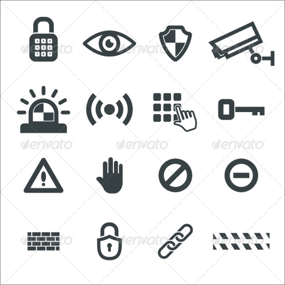 585x585 Security Icons Free Vector Format Download
