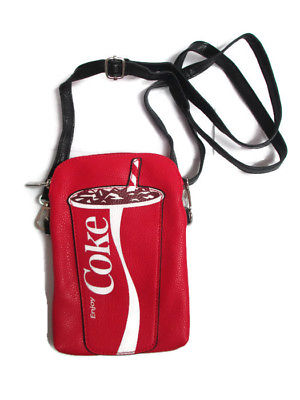 300x400 Coca Cola Red Vinyl Crossbody Bag With Cup Icon Purse
