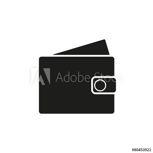 500x500 The Wallet Icon Purse Symbol Flat