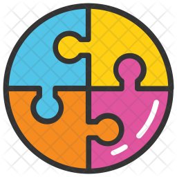 256x256 Puzzle Icon Of Colored Outline Style