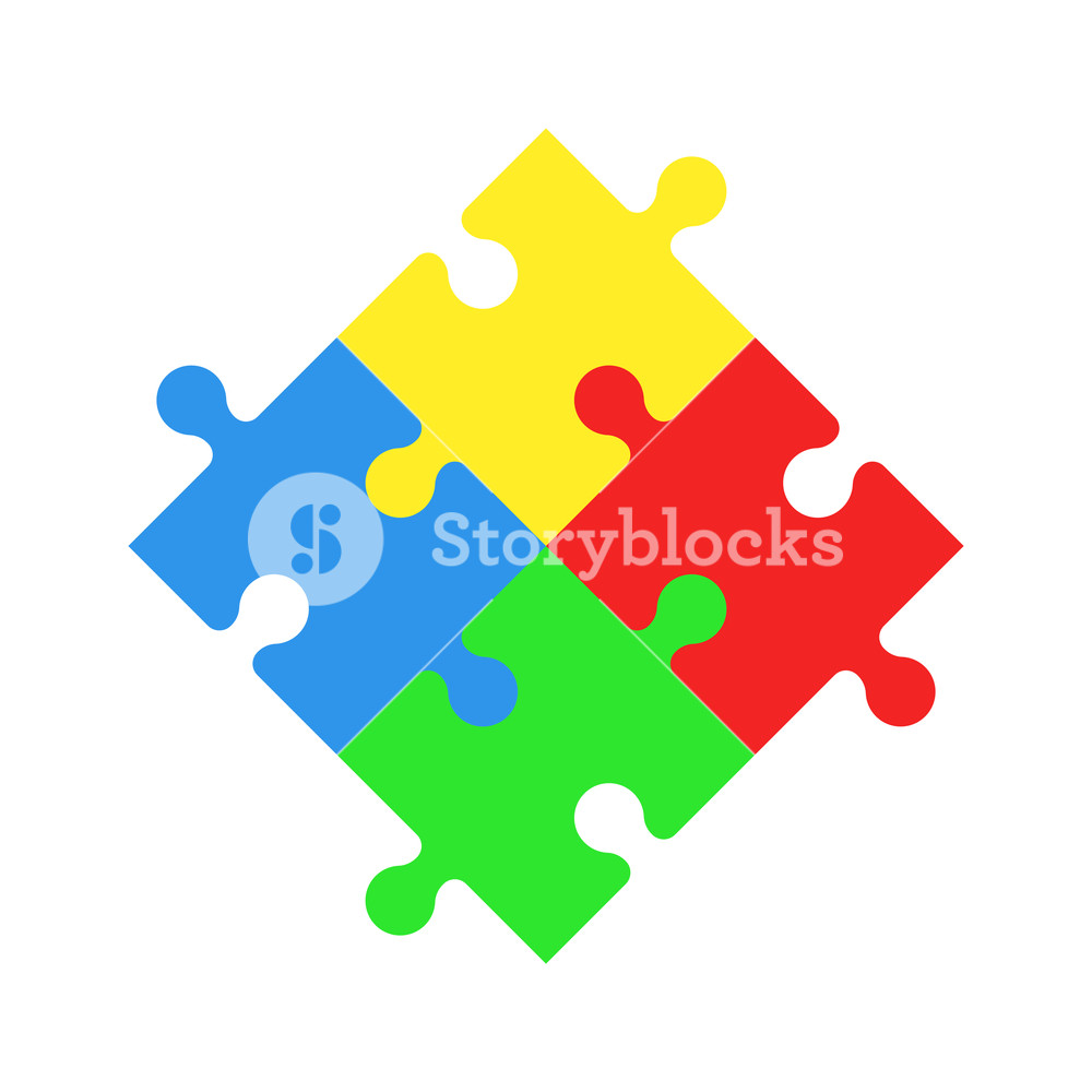 1000x1000 Puzzles Icon Jigsaw World Autism Awareness Day Vector