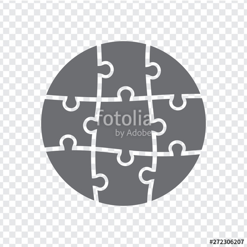 500x500 Simple Icon Puzzles In Grey Simple Circle Icon Puzzle Of The Nine